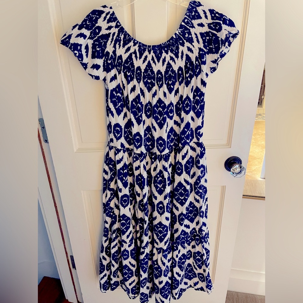 Guadalupe Navy & White Dress